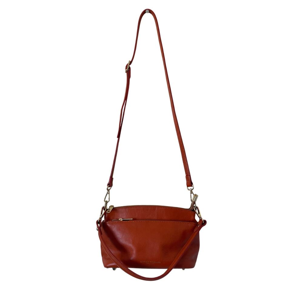 Leather Crossbody Bag in Cognac Brown - Women's Shoulder Bag